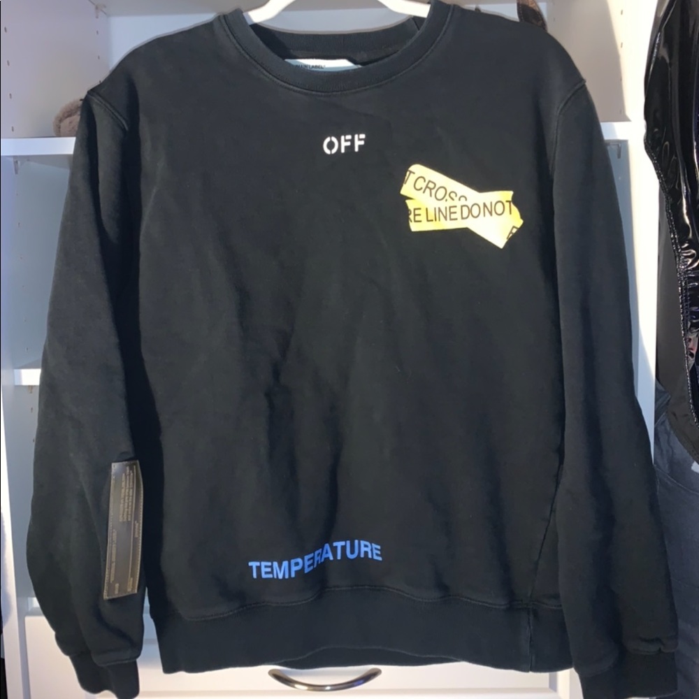 Off White Graphic Crew Neck Pullover - image 2